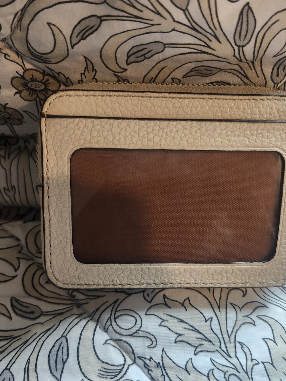 Coach Pebbled Leather Wallet in Light Beige - Picture 2 of 7